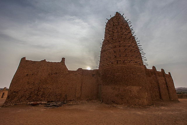 the great mud mosque in the bani in northern Burkina Faso, Sahel
