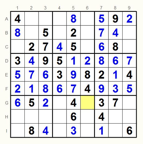 Unsolved sudoku 1
