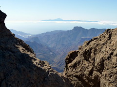 Gran Canaria - Roque Nublo Surrondings with Mount Teide in the Horizon, in the Spring