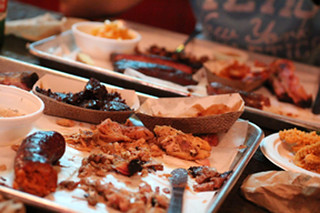 The carnage at the end of our meal at Nancy's Bar-B-Q Sarasota