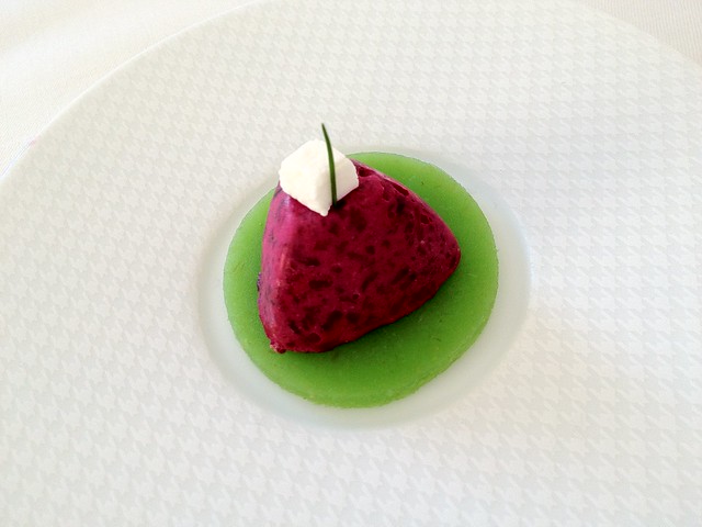 Amuse Bouche - beet with green apple gelee