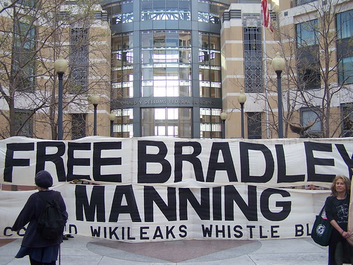 Free Bradley Manning - giant banner