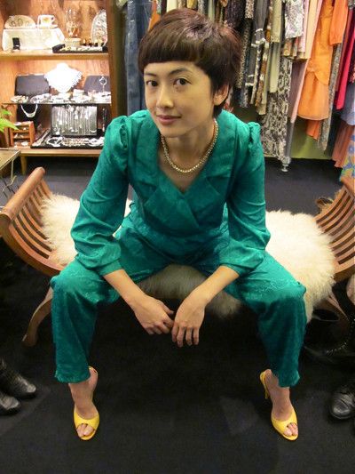 Happening emerald green jumpsuit! Size L/XL. Can be taken in to fit a size M. 
