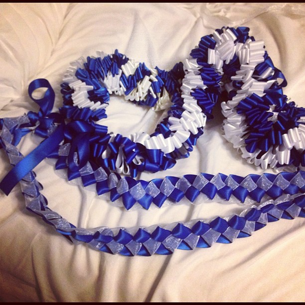Made ribbon Lei's for my sister's high school graduation tomorrow!! @sareeeyyy