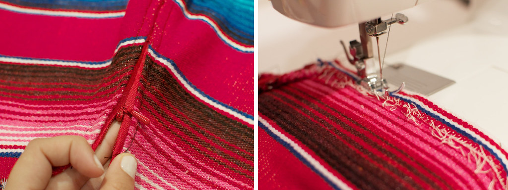 diy mexican rug skirt process5