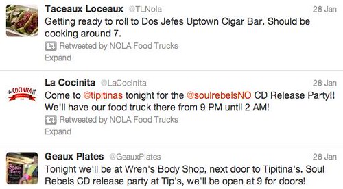 NOLA Food Trucks' twitter feed
