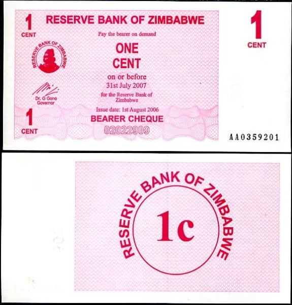1 Cent Zimbabwe 2006, Pick 33