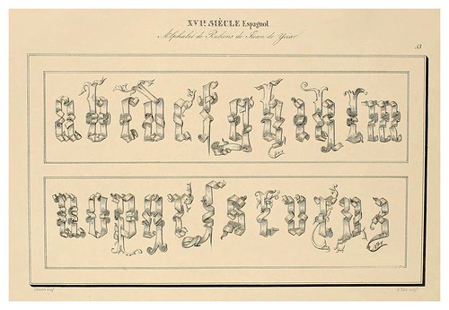016-Alphabet-Album  collection de soixante feuilles d’alphabets historiés 1843- Joseph-Balthazar Silvestre