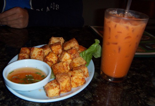 Fried Tofu and Thai Tea