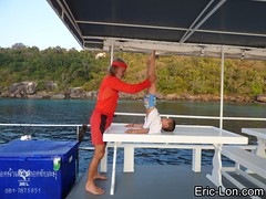 Yoga boat cruise at Similan Islands, Thailand