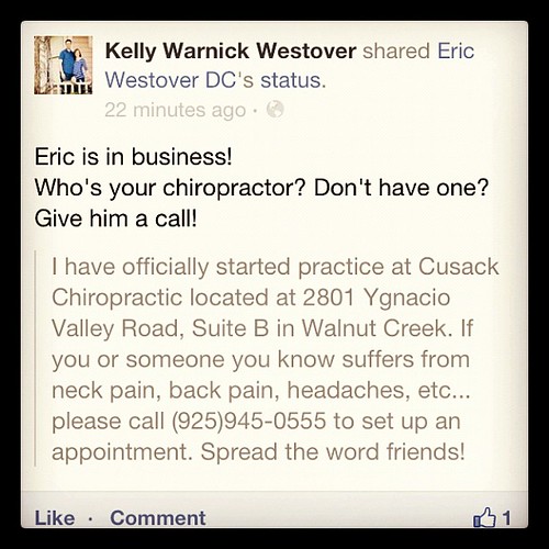 My working man. If ur in the SF area give him a call! #chiropractic