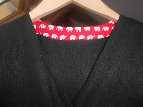 Neck facing detail of shirt