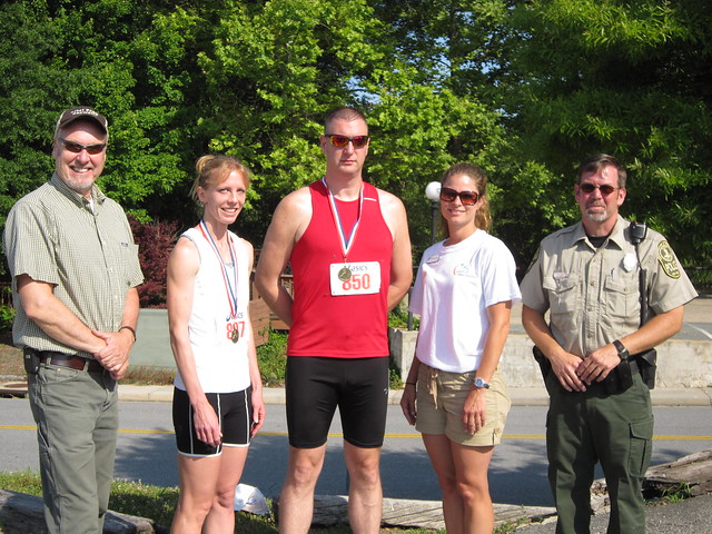Top male and female winner of High Bridge Trail State Park 5K Run 2011.