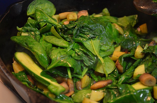 chopped spinach to saute