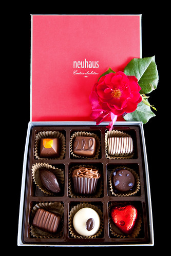 Inside my box of Neuhaus chocolates