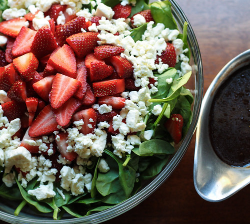 Spinach Strawberry Salad with Feta