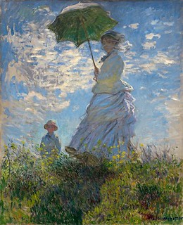 The Promenade, Woman with a Parasol by Claude Monet , 1875