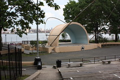The repainted amphitheater by the East River.