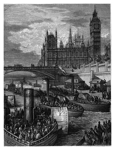 009-Westminster escaleras hacia los barcos de vapor-London A Pilgrimage 1890- Blanchard Jerrold y Gustave Doré- © Tufts Digital Library