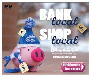 bank local, shop local campaign, St. Charles Bank & Trust, Illinois