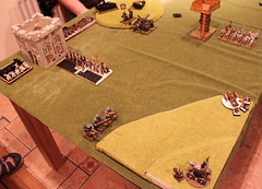 Turn 3b - Ogres - fail their charge against the mid unit of Hammerers