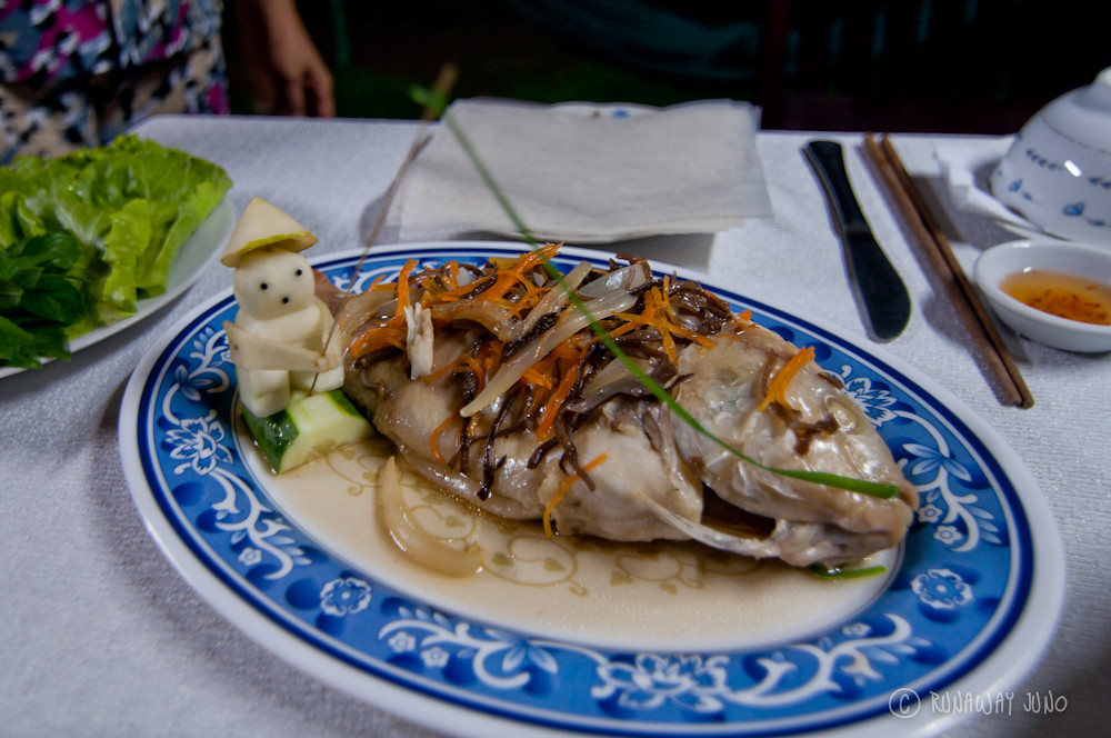 Steamed fish from Mekong Delta