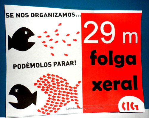 Cartel de la Confederación Intersindical Galega para el 29M de 2012