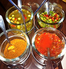 Spicy Thai Peppers and Condiments at Sister Kitchen in Grover Beach