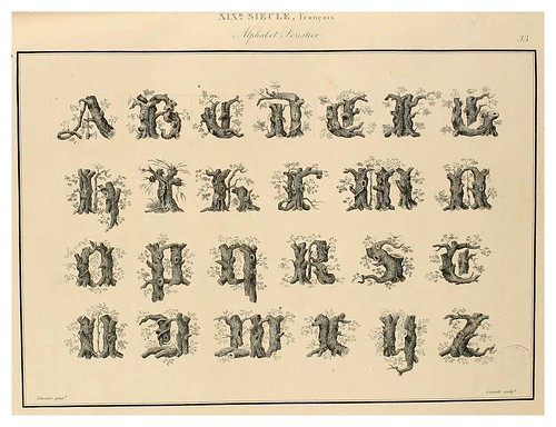 007-Alphabet-Album  collection de soixante feuilles d’alphabets historiés 1843- Joseph-Balthazar Silvestre