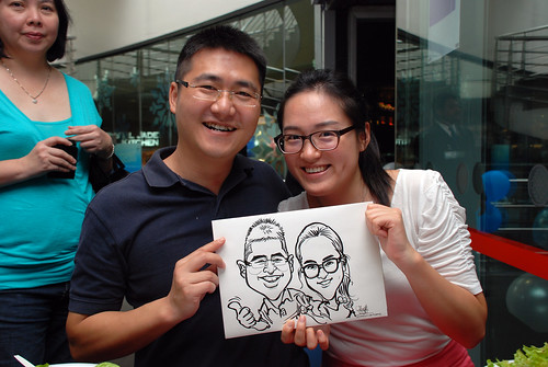 Caricature live sketching for Singapore Suntec City Annual Party - 14