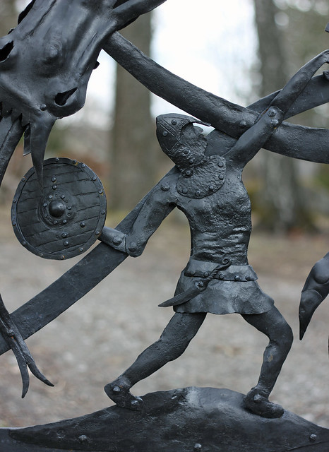 Viking Warrior Detail from the new iron gate at Martin and Agnes museum in