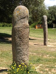 two of the five tall statue-menhirs at Filitosa