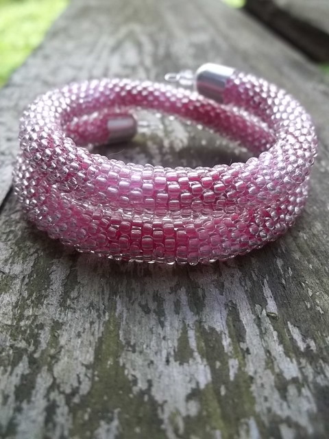 red and pink bracelet