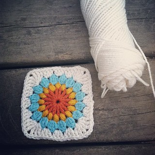 Today's fave color combo. #starburstflower #motif #crochet #diy #handmade #crafternoon #project