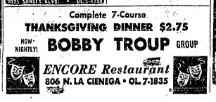 bobby troup thanksgiving ad
