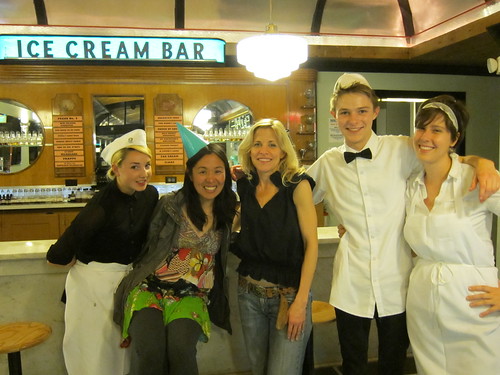 The lovely staff of the ice cream bar