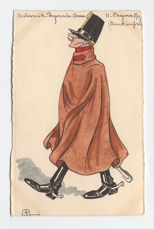 caped Prussian soldier watercolour sketch