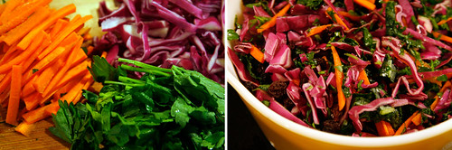 kale and red cabbage slaw