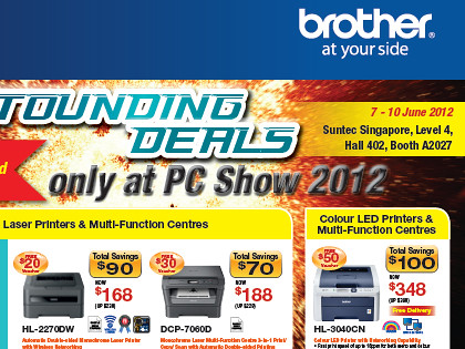 Click on picture to view/download PC Show 2012 brochures from Brother.