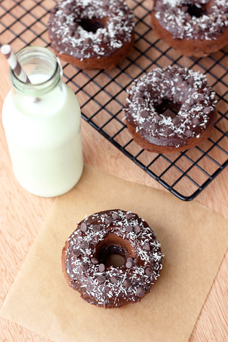Double Chocolate Donuts with Coconut - Gluten-free, Dairy-free, Refined Sugar-free