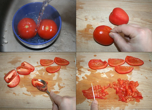 12 - Tomaten schälen und würfeln / Peel & dice tomatoes