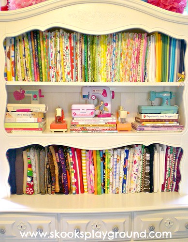 Fabric Hutch with Toy Sewing Machines