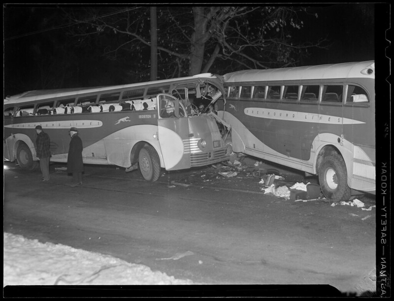 Accident involving two NY-Boston buses in Sudbury
