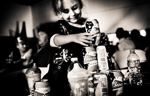 Child with Beer Cans