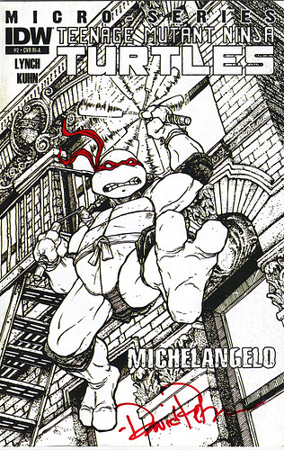 IDW :: Teenage Mutant Ninja Turtles MICRO-SERIES #2; MICHELANGELO // COVER RI-A .. signed by David Patterson (( 2011 ))