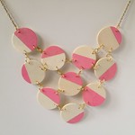Pink + Wood Bib Necklace 12