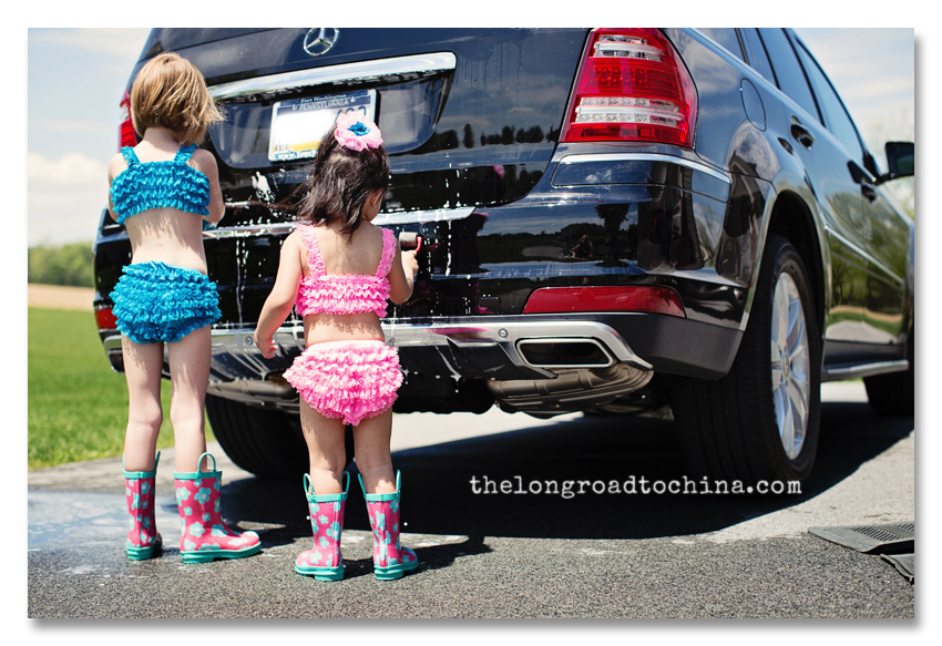 The girls washing my car BLOG