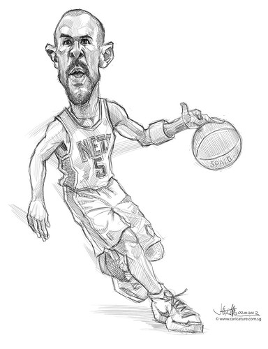 digital caricature of Jason Kidd - sketch