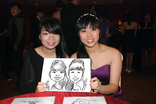 Caricature live sketching for Serangoon Junior College Prom Night - 4