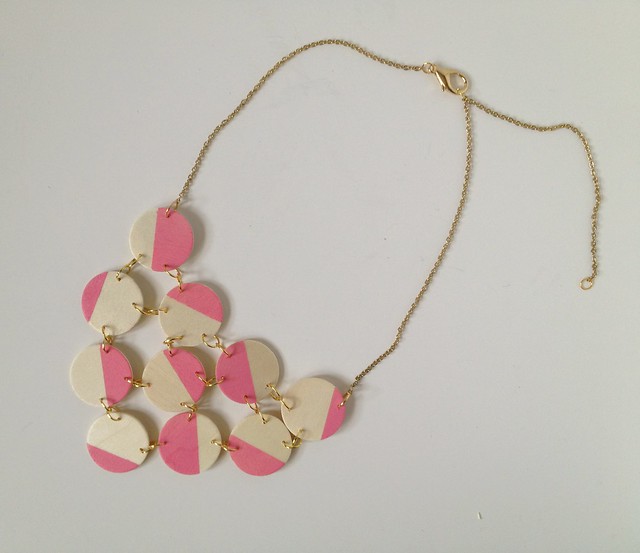 Pink + Wood Bib Necklace 10